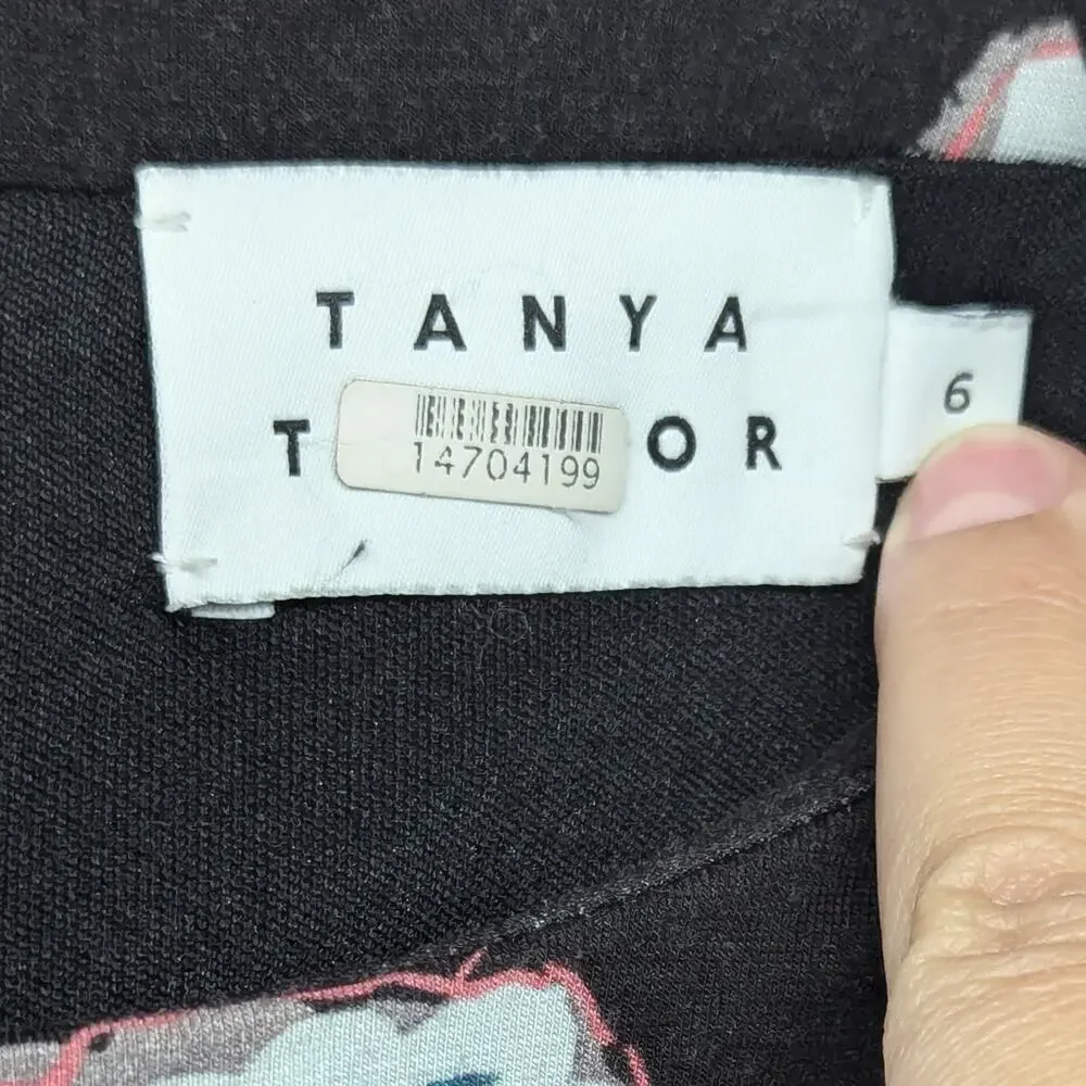RTR Tanya Taylor Noemie Dress sz 6 floral printed long sleeve a-line knit